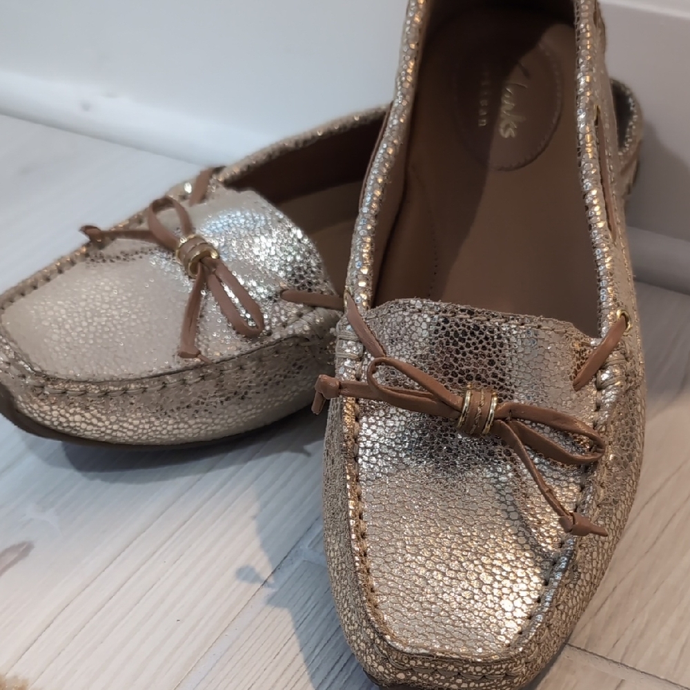 Clarks Women's Gold Loafers